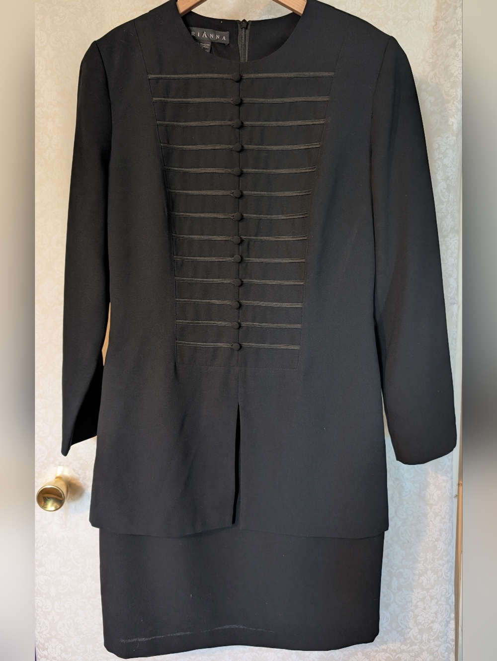 Marianna Sz.10 Classic Black Dress Retro Polyester‎